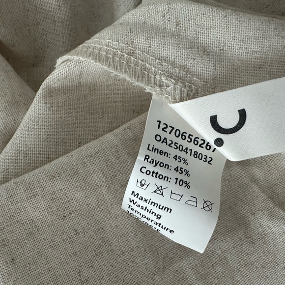 Commense Cream Linen Blend Belted Dress - Picture 10 of 10